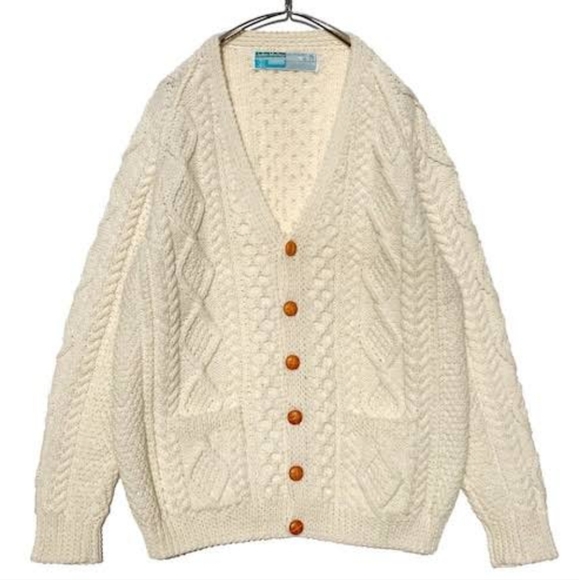 Sweaters - Scottish/Irish Aran Wool fFisherman's Cable-knit Sweater Cardigan